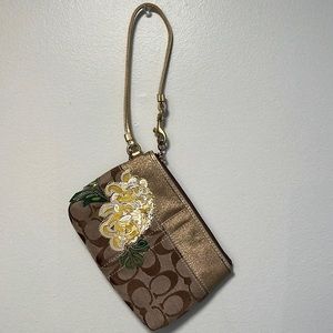 Floral Coach Wristlet